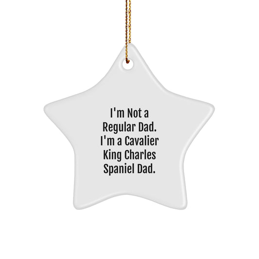 Cavalier King Charles Spaniel Dad Funny Christmas Unique Gifts for Men Star Ornament Gifts from Mom, Gifts for Dad, or Gifts for Family - Image 1