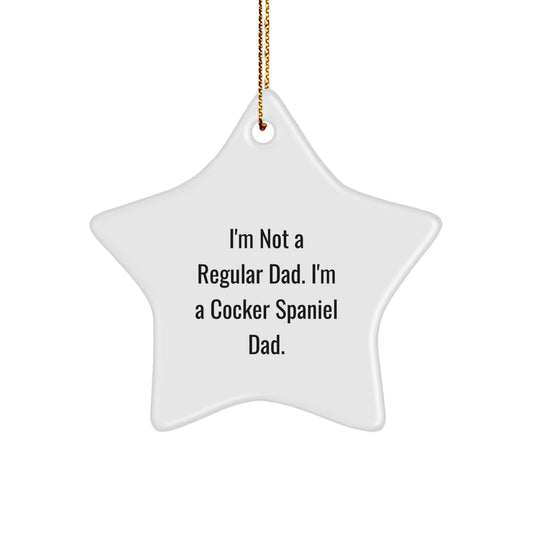 Funny Cocker Spaniel Dad Gifts for Him from Men - Cocker Spaniel Dog Star Ornament - Image 1