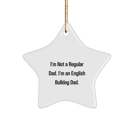 English Bulldog Star Ornament Keepsake for Him Christmas Gift - Image 1