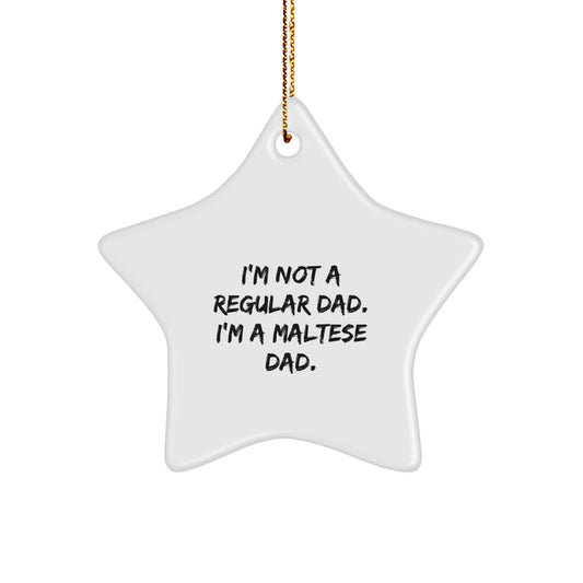 Funny Maltese Dog Star Ornament Gifts from Dad to Family Member for Christmas - Image 1