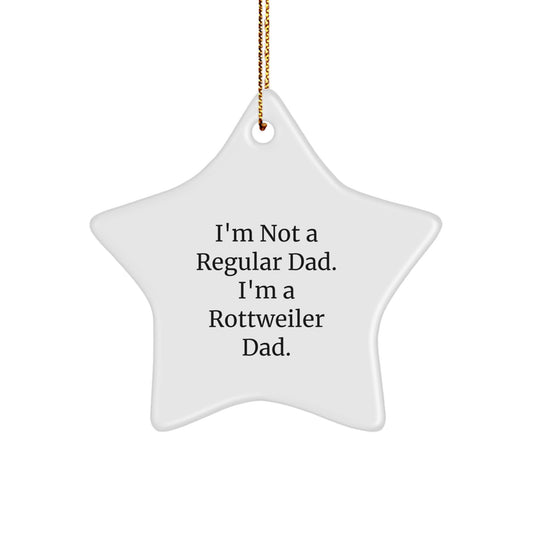 Funny Rottweiler Dad Christmas Unique Gifts for Him Star Ornament from Men, Unique Christmas Memorable Present for Rottweiler Dog Lovers - Image 1