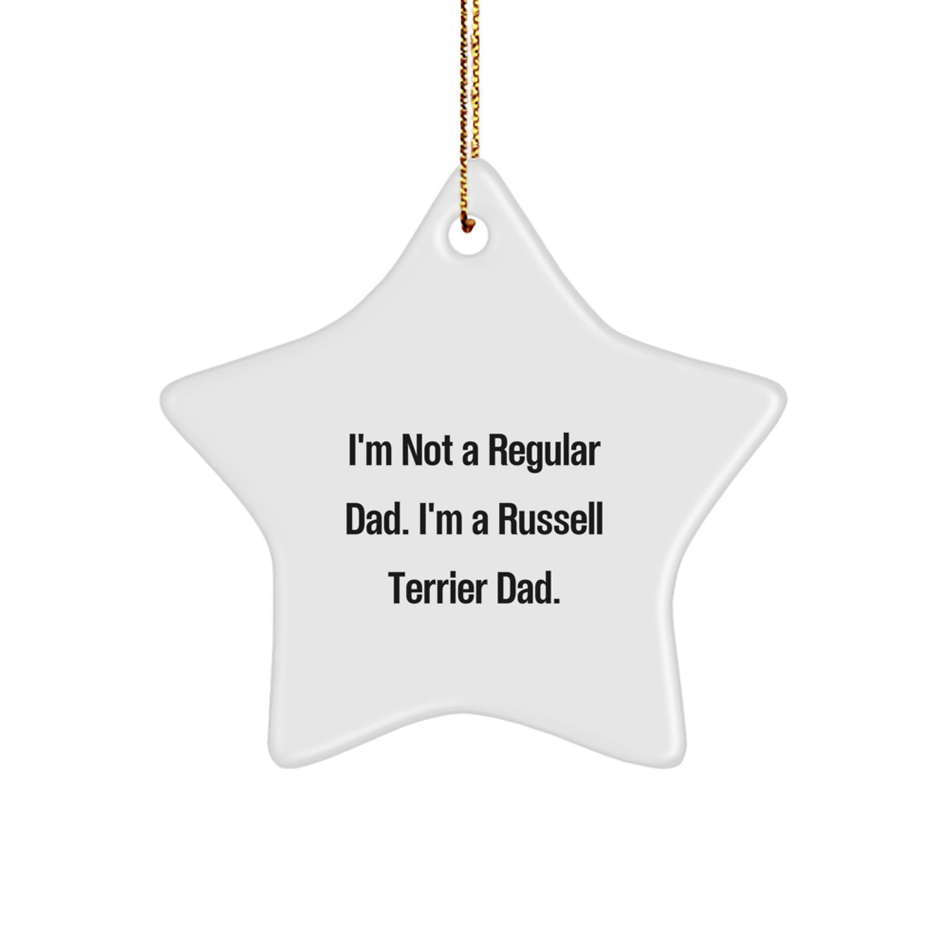 Funny Russell Terrier Dog Dad Star Ornament, Christmas Unique Gifts for Men from Family - Image 1