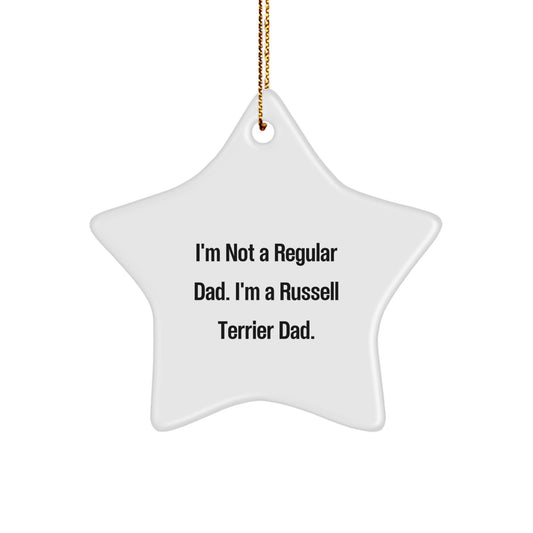 Funny Russell Terrier Dog Dad Star Ornament, Christmas Unique Gifts for Men from Family - Image 1