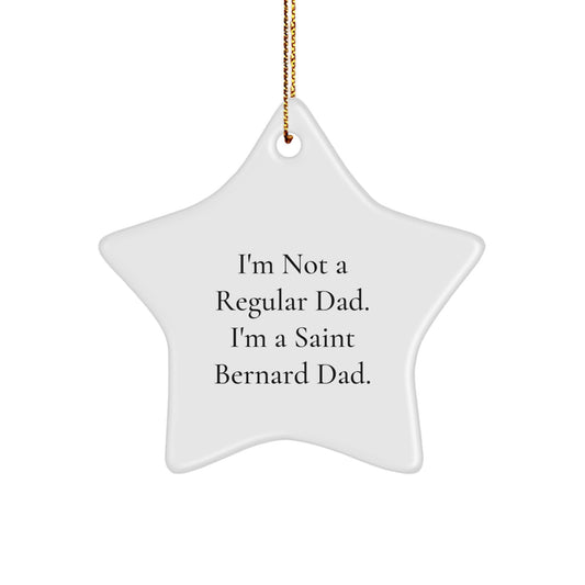 Funny Saint Bernard Dad Gifts - Saint Bernard Dog Star Ornament for Christmas Unique Gifts from Men to Saint Bernard Dog Lovers - Image 1