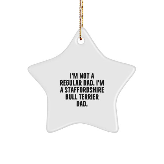 Funny Staffordshire Bull Terrier Dog Gifts from Dad Star Ornament for Men Women Friends Family Christmas Unique - Image 1