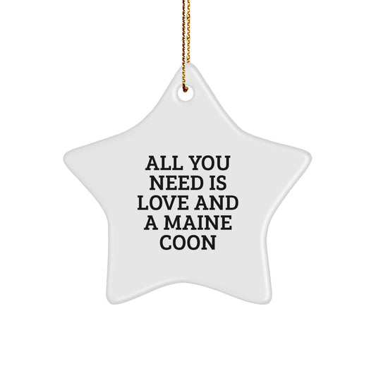 Maine Coon Cat Star Ornament Christmas Unique Gift for Her Lovely Present - Image 1
