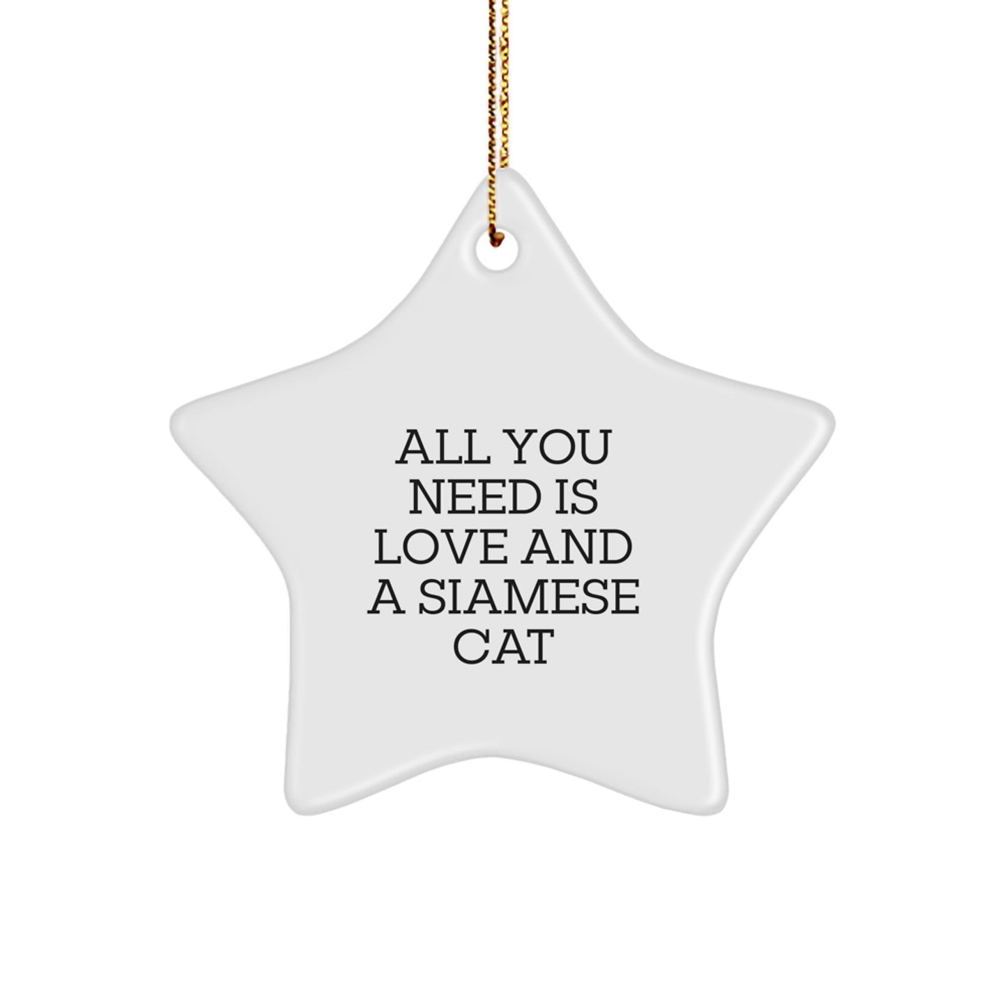 Funny Siamese Cat Christmas Star Ornament Gift for Family Friends from Men Women - Image 1