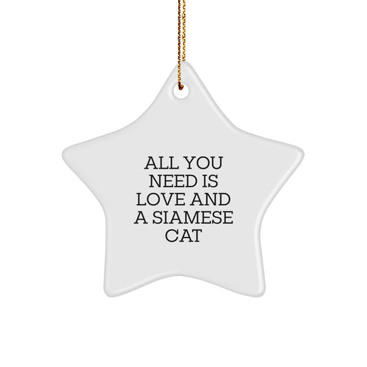 Funny Siamese Cat Christmas Star Ornament Gift for Family Friends from Men Women - Image 1