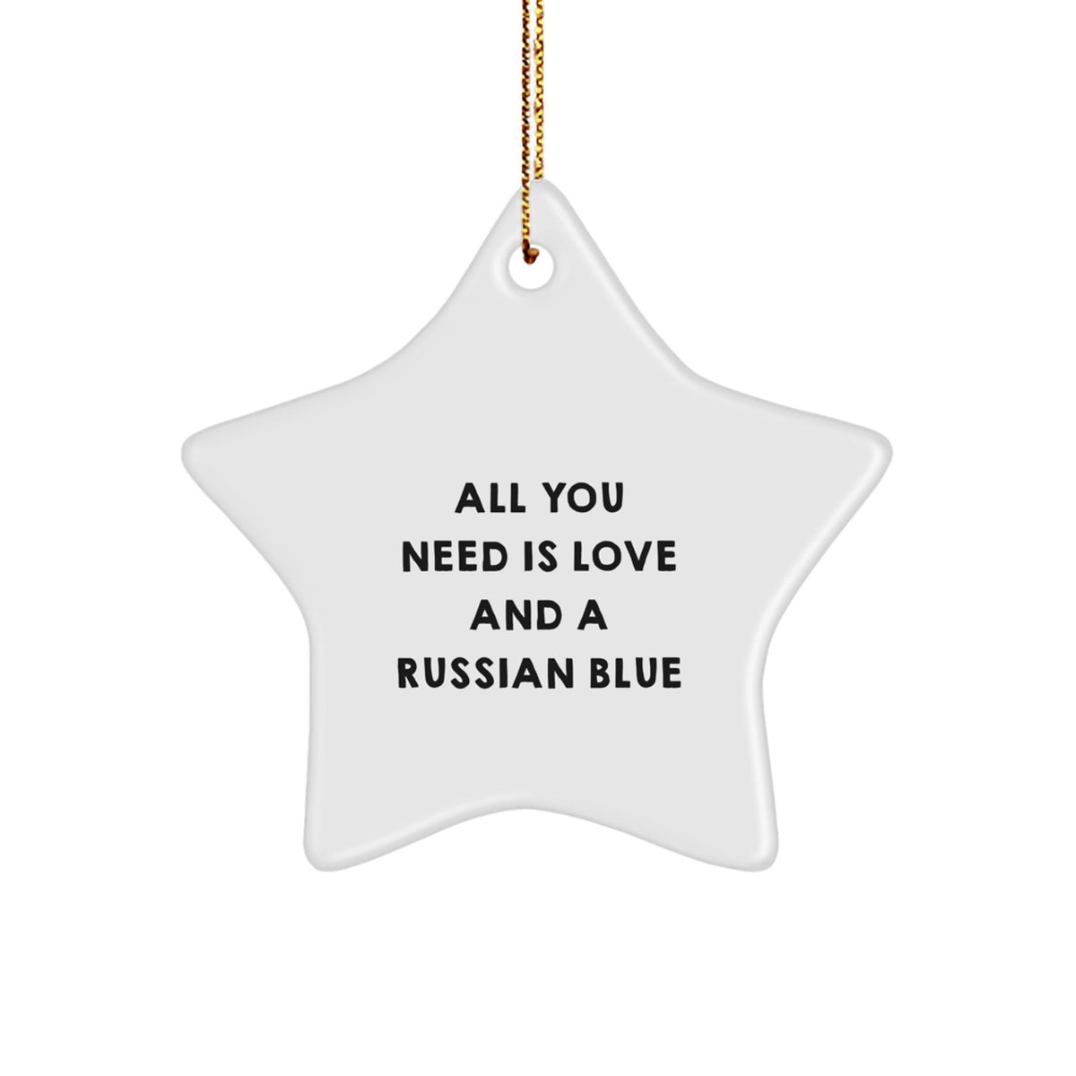 Funny Russian Blue Cat Star Ornament Gifts from Friends to Russian Blue Cat Lovers, Christmas Unique Gifts - Image 1