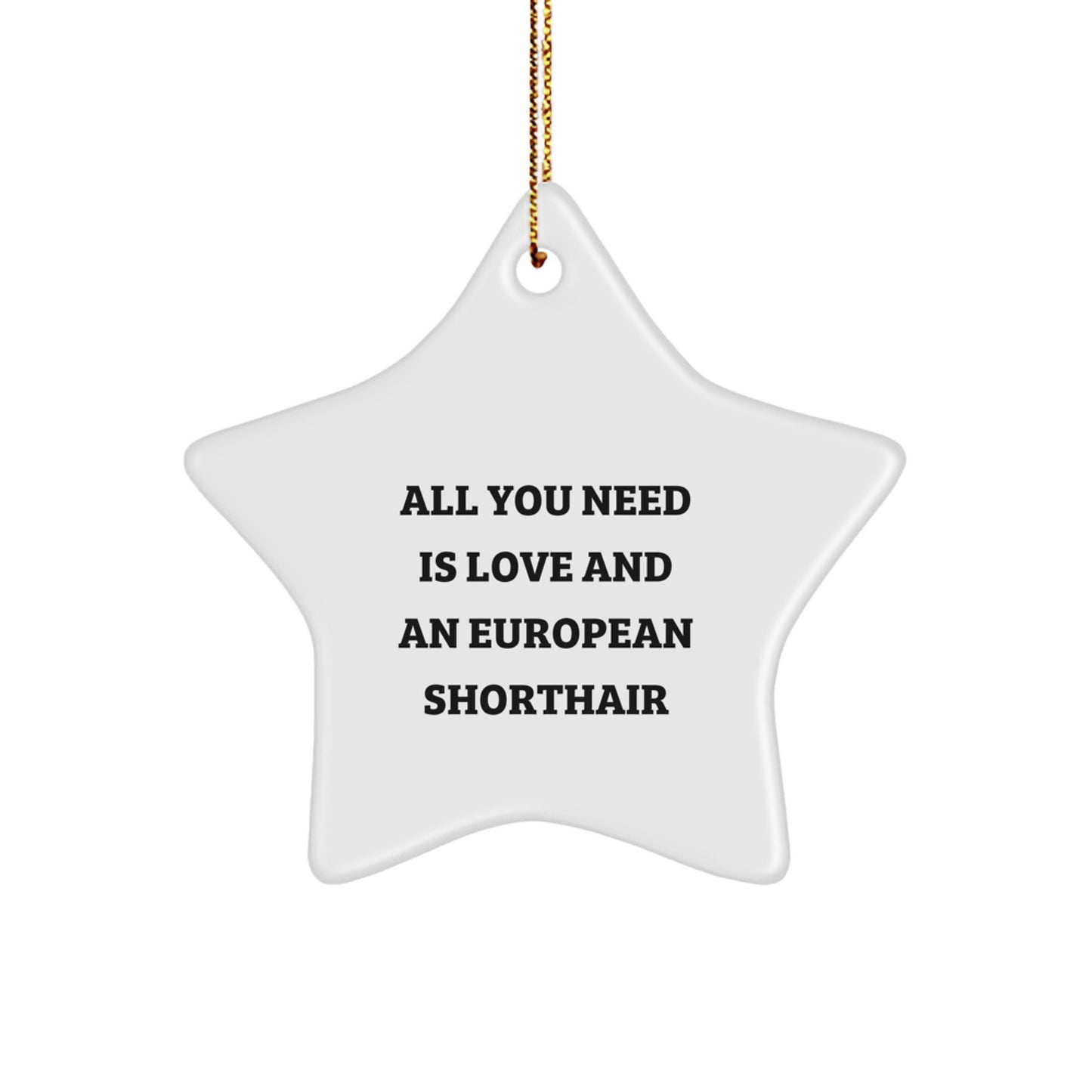 European Shorthair Cat Star Ornament - Funny Quote Gifts from Friends - Perfect Christmas Unique Gifts for European Shorthair Cat Lovers, Men, Women, Family, Friends - Image 1