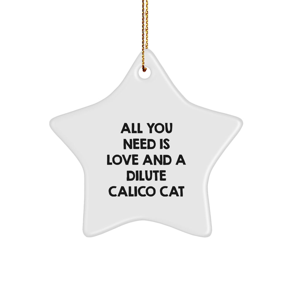 Dilute Calico Cat Star Ornament Gifts for Dilute Calico Cat Lovers, Funny Christmas Unique Gift Idea for Friends, Family, and Coworkers - Image 1
