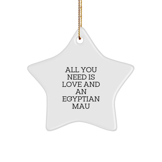 Funny Egyptian Mau Cat Star Ornament Gifts from Men and Women to Family and Friends for Christmas Unique - Image 1