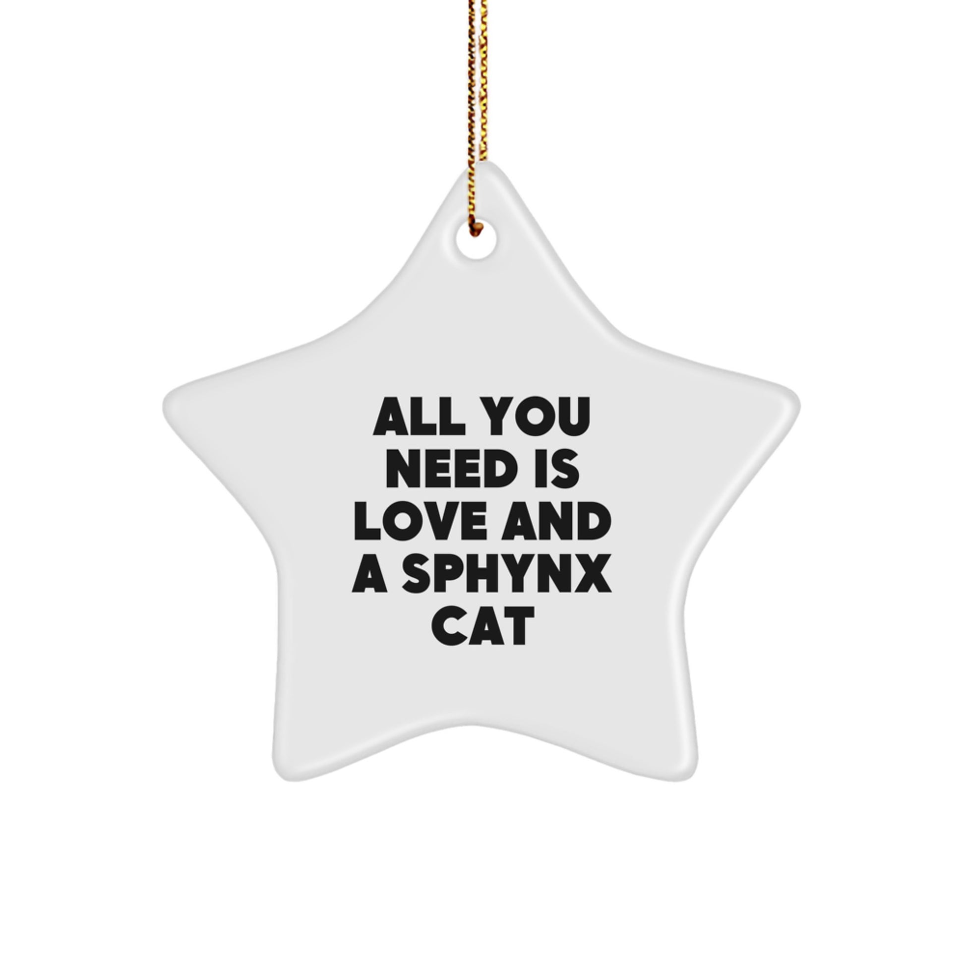 Funny Sphynx Cat Star Ornament, Gifts from Friends to Family, Christmas Unique Gifts - Image 1