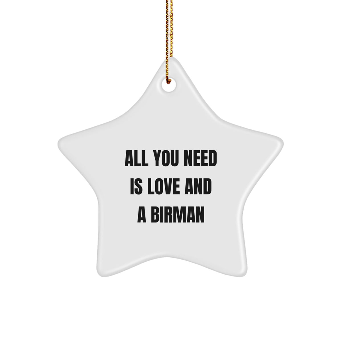 Christmas Unique Gift for Her Birman Cat Star Ornament – Present White Love - Image 1