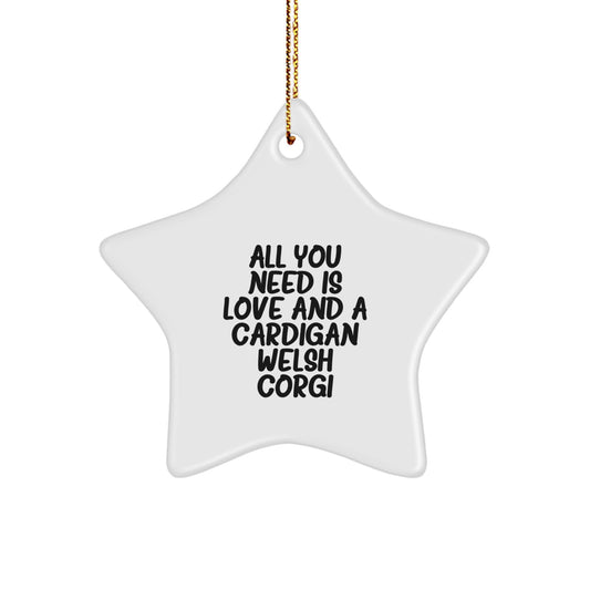 Cardigan Welsh Corgi Dog Star Ornament Funny Gifts from Friends to Family for Christmas - Image 1
