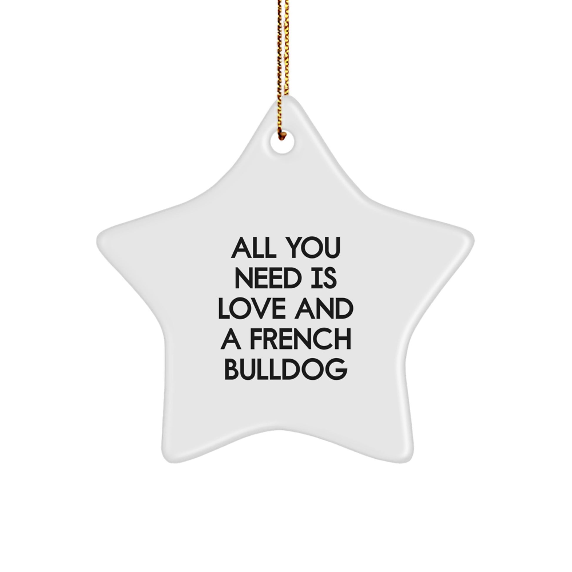 For Him Keepsake French Bulldog White Bright Christmas Ornament Gift - Image 1