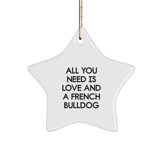 For Him Keepsake French Bulldog White Bright Christmas Ornament Gift - Image 1