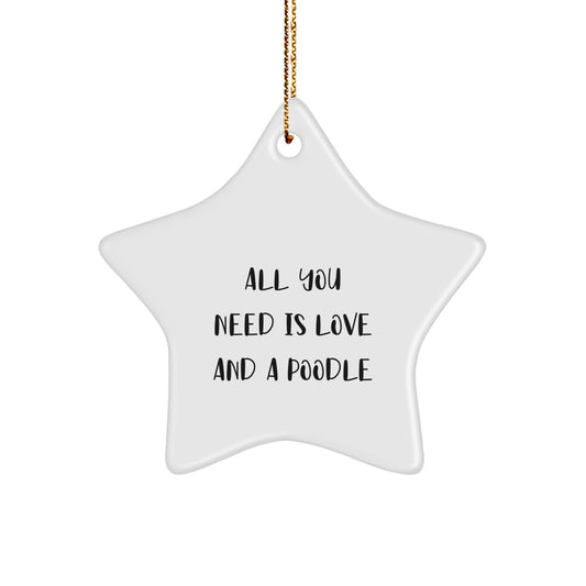 Poodle Dog Star Ornament Gift from Men to Poodle Dog Lover for Christmas Unique Decoration - Image 1