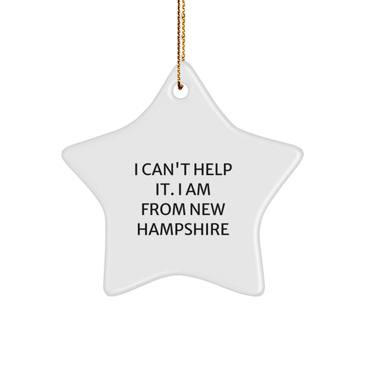 New Hampshire Star Ornament Funny Quote Gifts from Friends for Christmas - Image 1