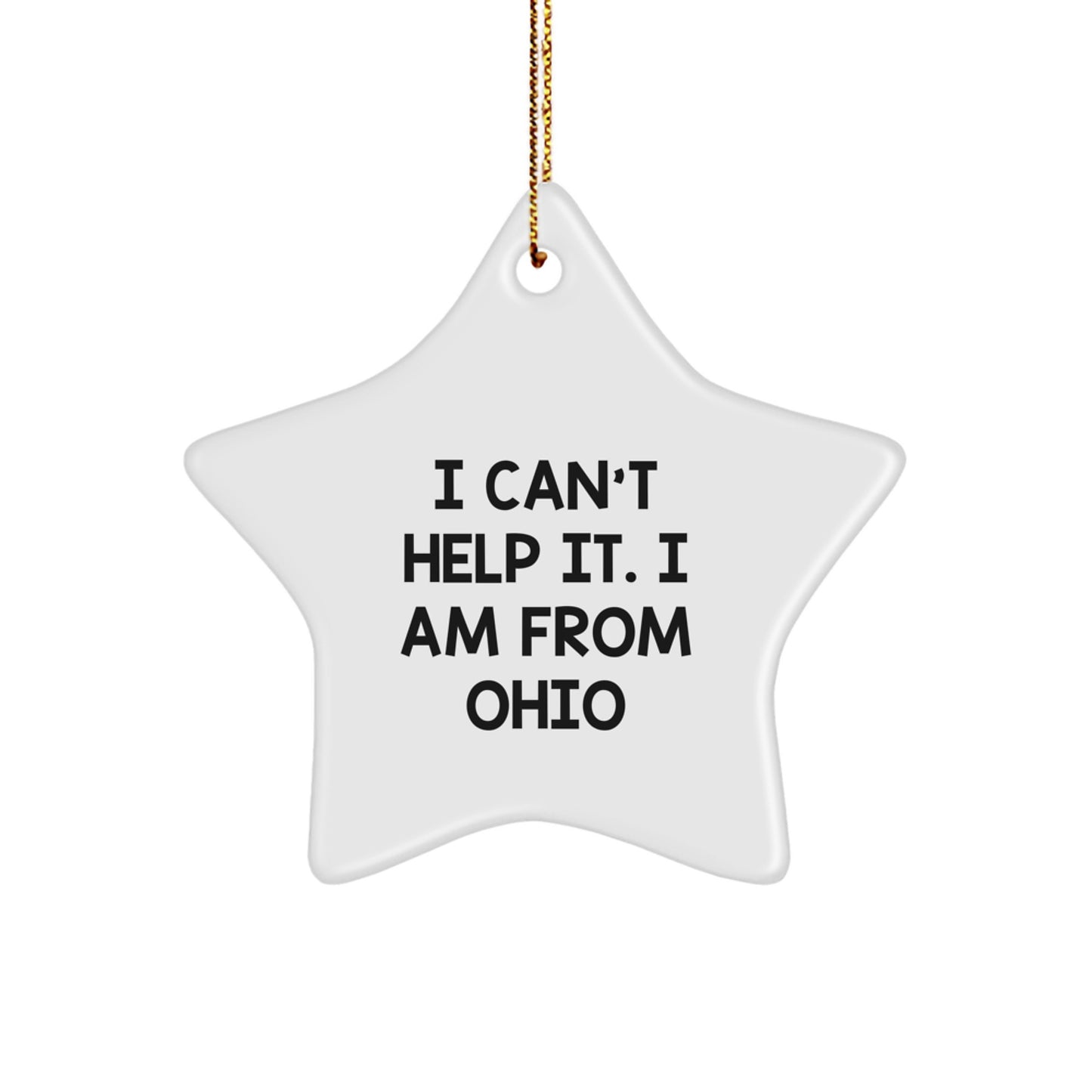 Funny Ohio Star Ornament Gifts from Friends and Family - White Star Shaped Decoration for Christmas Unique Gifts - Image 1