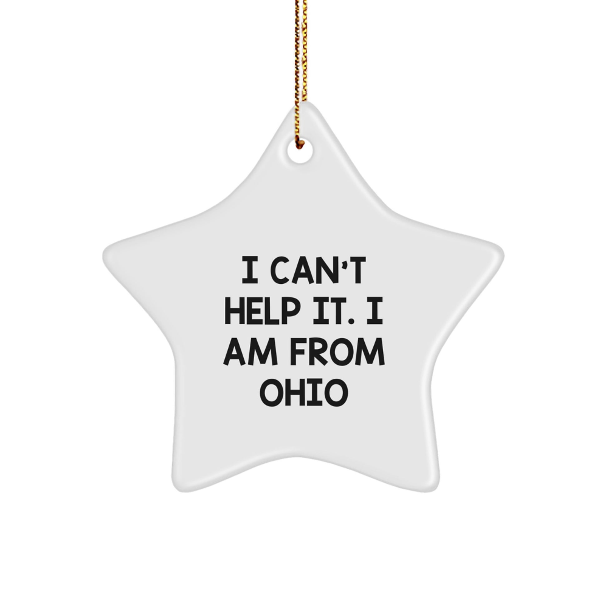 Funny Ohio Star Ornament Gifts from Friends and Family - White Star Shaped Decoration for Christmas Unique Gifts - Image 1
