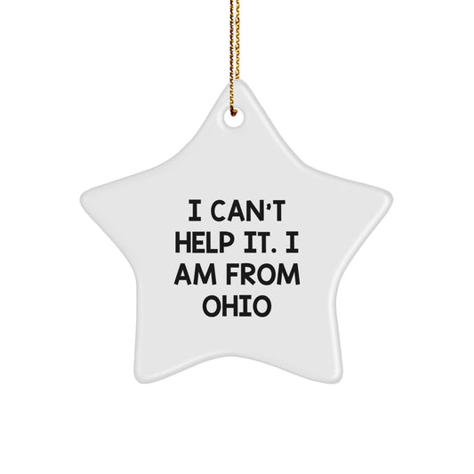 Funny Ohio Star Ornament Gifts from Friends and Family - White Star Shaped Decoration for Christmas Unique Gifts - Image 1