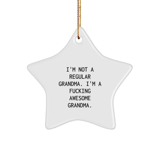 Funny Grandma Gifts, Awesome Grandma Star Ornament for Christmas, Gifts from Family for Grandma - Image 1