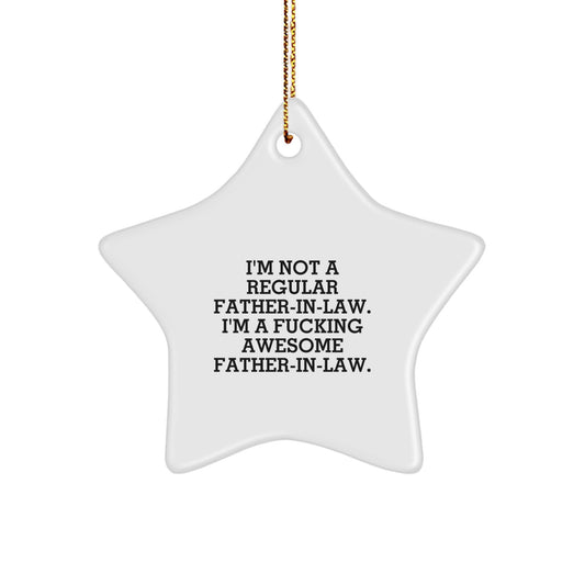 Funny Father-in-law Gifts from Men to Father-in-law Star Ornament for Christmas Unique Gifts - Image 1