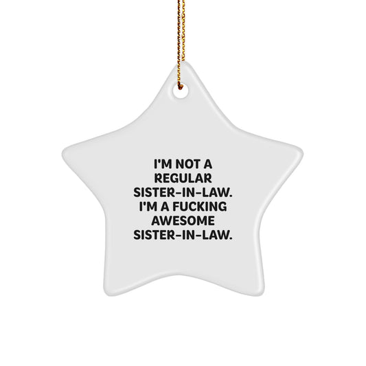 Funny Sister-in-law Gifts from Men, Unique Christmas Star Ornament for Sister-in-law, Awesome Sister-in-law Decorations - Image 1