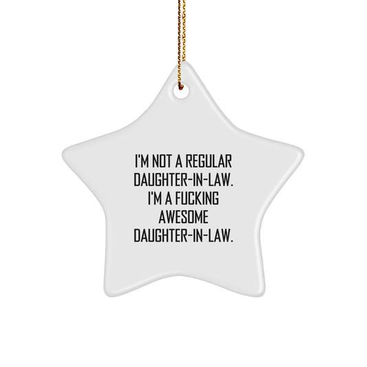 Funny Daughter-in-law Gifts, Awesome Daughter-in-law Star Ornament, Christmas Unique Gifts from Men to Daughter-in-law, Handmade Daughter-in-law Ornament - Image 1