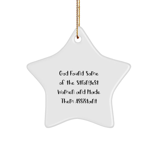 Funny Assistant Gifts for Coworkers, White Star Ornament with Inspirational Quote, Gifts from Women - Image 1