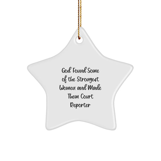Court Reporter Star Ornament Funny Quotes Gifts from Men Women Friends Coworkers Family for Court Reporters Christmas Unique Decorations - Image 1