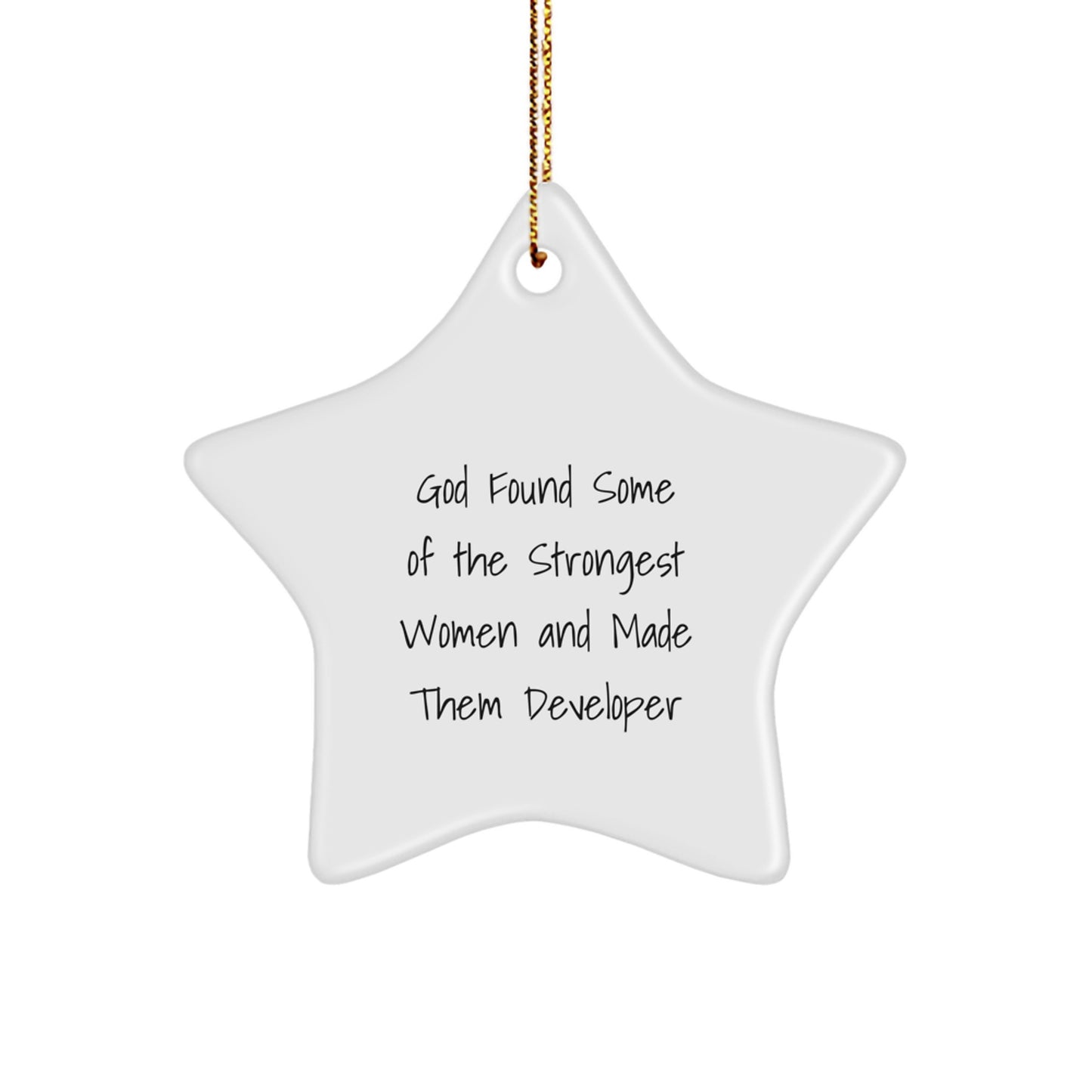 Funny Developer Star Ornament Gifts from Mom for Women, Unique Christmas Unique Gifts for Developer, Inspirational Star Ornament for Developer Friends - Image 1