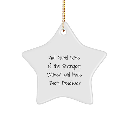 Funny Developer Star Ornament Gifts from Mom for Women, Unique Christmas Unique Gifts for Developer, Inspirational Star Ornament for Developer Friends - Image 1
