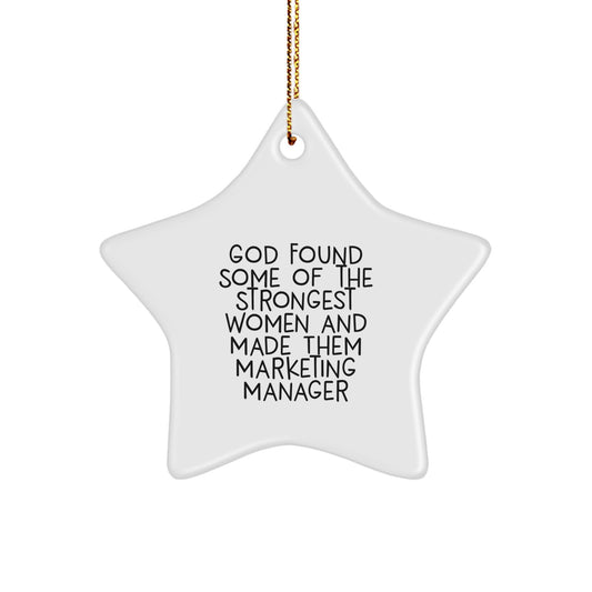 Funny Marketing Manager Gifts from Women - Christmas Unique Star Ornament for Marketing Manager Women - Inspirational Star Shaped Decoration - Image 1