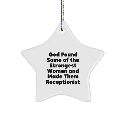 Funny Star Ornament for Receptionist Gifts from Family, Unique Christmas Unique Gifts for Women Receptionists, Inspirational Star Decoration - Image 1