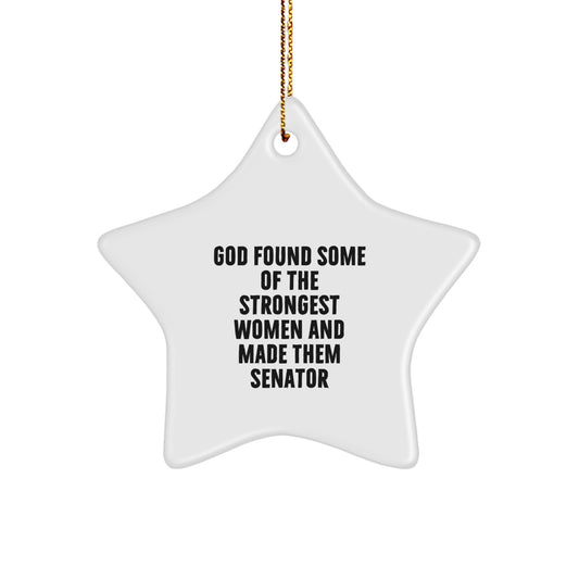 Funny Senator Star Ornament Gift from Friends to Senator, Christmas Unique Gifts for Senator Lover, Star Ornament Decoration - Image 1
