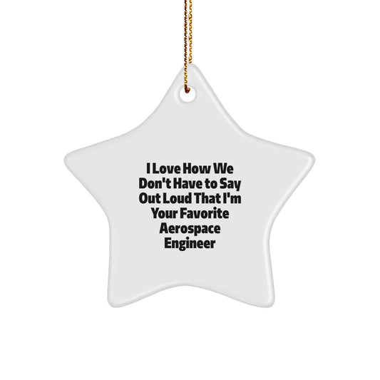 Funny Gift Ideas for Aerospace Engineer Friends from Family - Star Ornament Christmas Decorations, White Star Shaped Gift for Men or Women - Image 1