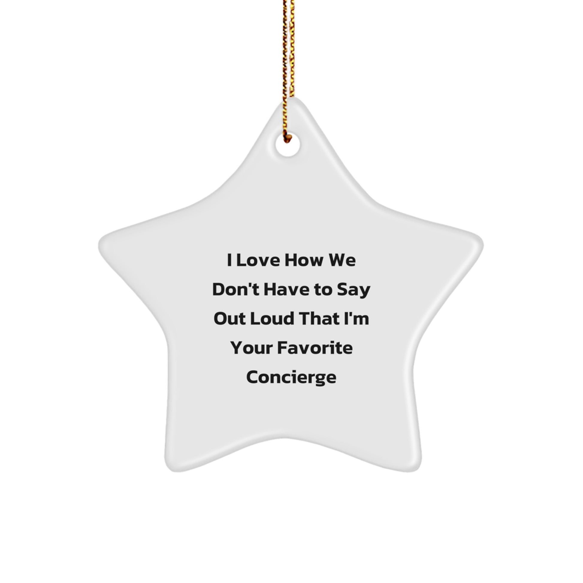 Funny Concierge Star Ornament, Gifts from Friends to Favorite Concierge, Christmas Unique Gifts - Image 1