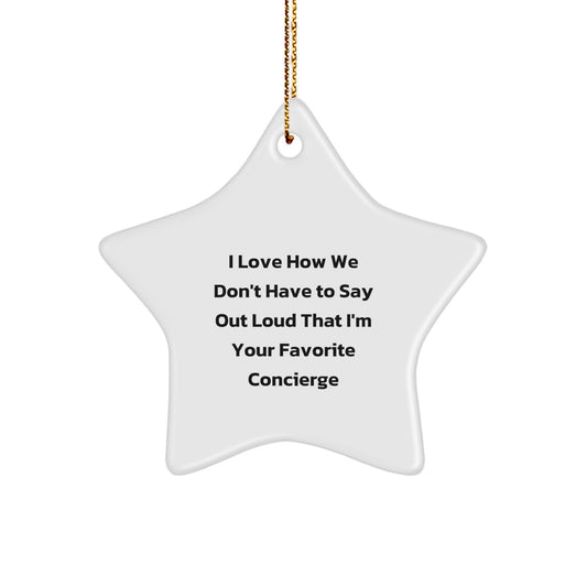Funny Concierge Star Ornament, Gifts from Friends to Favorite Concierge, Christmas Unique Gifts - Image 1