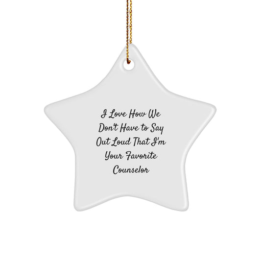 Funny Counselor Gifts for Favorite Counselor, Star Ornament from Family, Unique Christmas Unique Gifts for Counselor Friends - Image 1