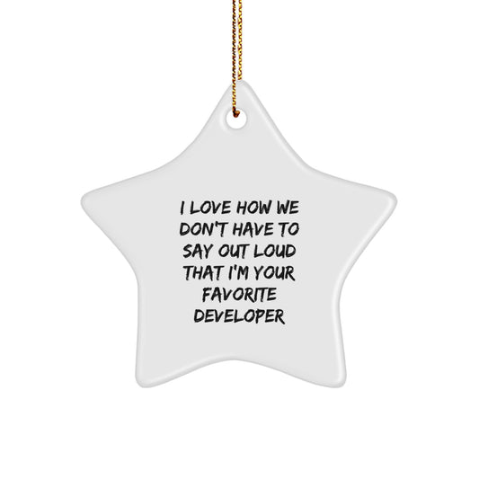 Developer Star Ornament Funny Quote for Christmas Unique Gifts from Friends and Family - Image 1