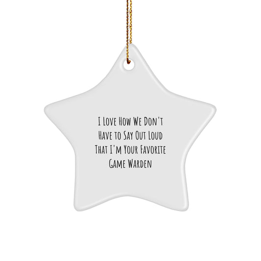 Funny Game Warden Gifts from Men - Star Ornament for Favorite Game Warden on Christmas Unique Gifts - Image 1