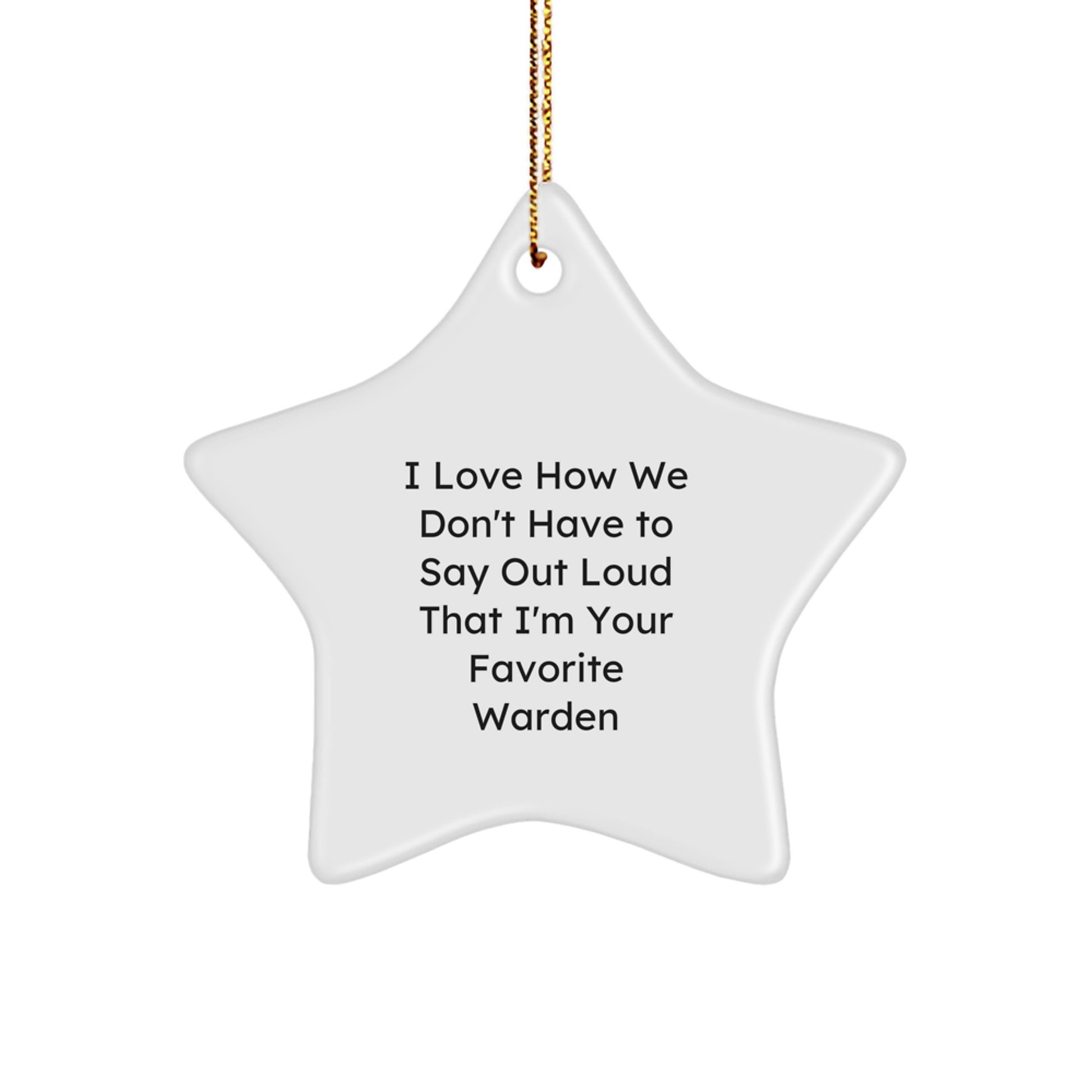 Funny Warden Star Ornament, Warden Gifts, Christmas Unique Decor - Image 1