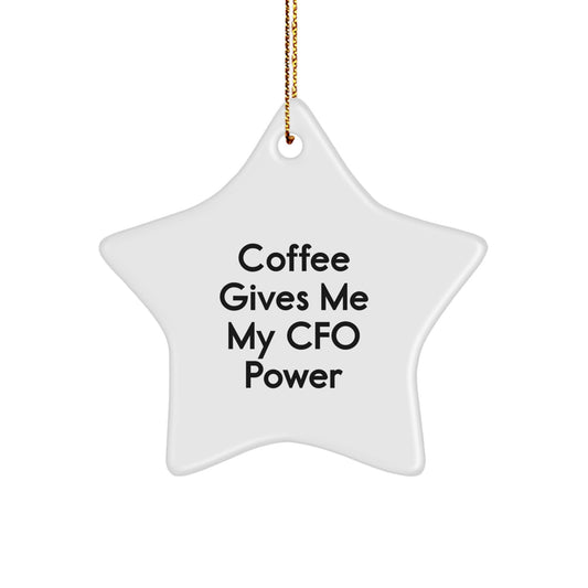 Funny CFO Gifts for Men, 'Coffee Gives Me My Cfo Power' Christmas Unique Star Ornament from Friends - Image 1