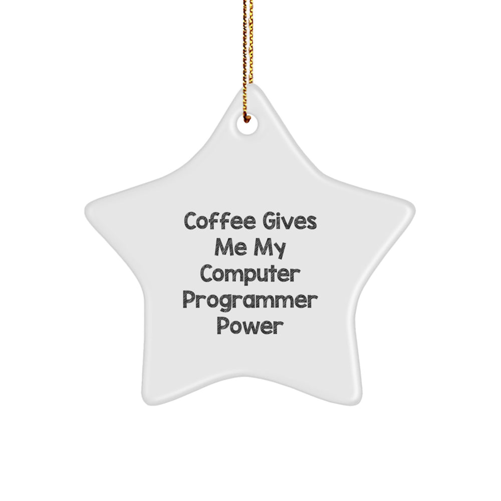 Funny Computer Programmer Star Ornament for Christmas Unique Gifts from Friends - Image 1