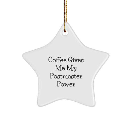 Funny Postmaster Gift, Postmaster Star Ornament, Gifts from Family to Postmaster, Christmas Unique Gifts - Image 1