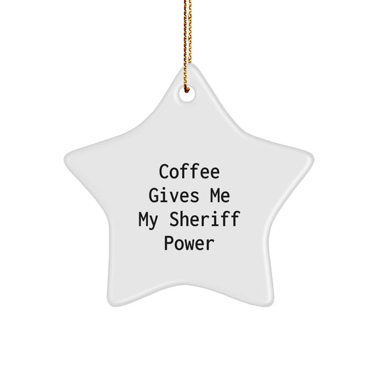 Funny Sheriff Star Ornament Gifts from Friends to Sheriff, Perfect for Christmas Unique Gifts - Image 1
