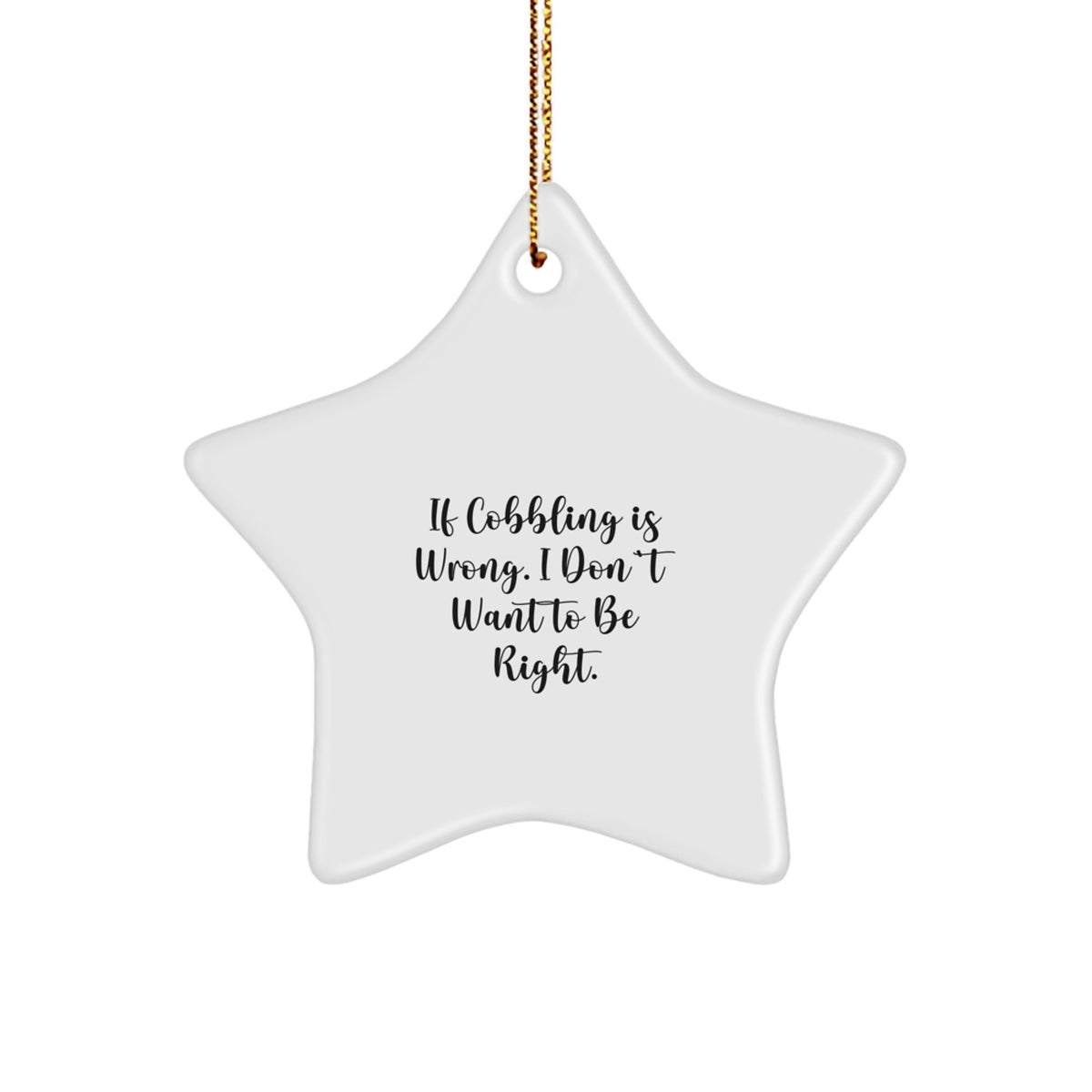 Cobbling Star Ornament White for Him Keepsake Christmas Unique Gift - Image 1