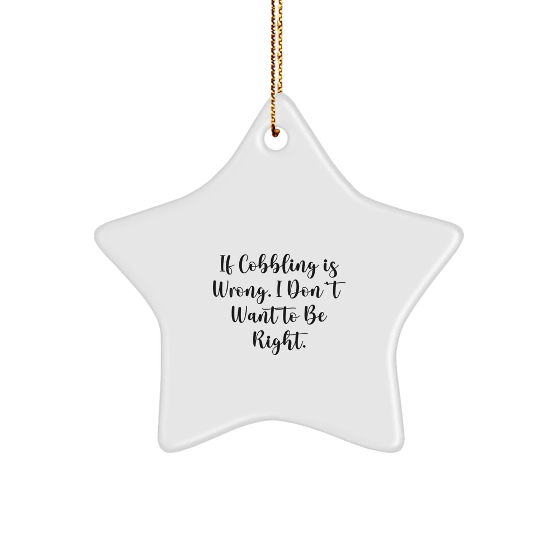 Cobbling Star Ornament White for Him Keepsake Christmas Unique Gift - Image 1